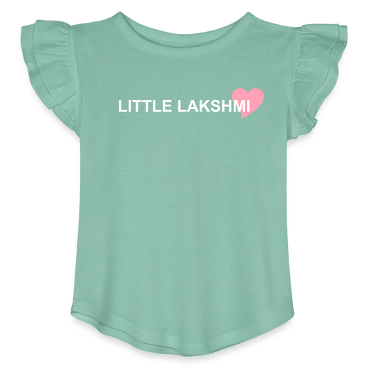 Little Lakshmi - Toddler Girls Flutter T-shirt - saltwater