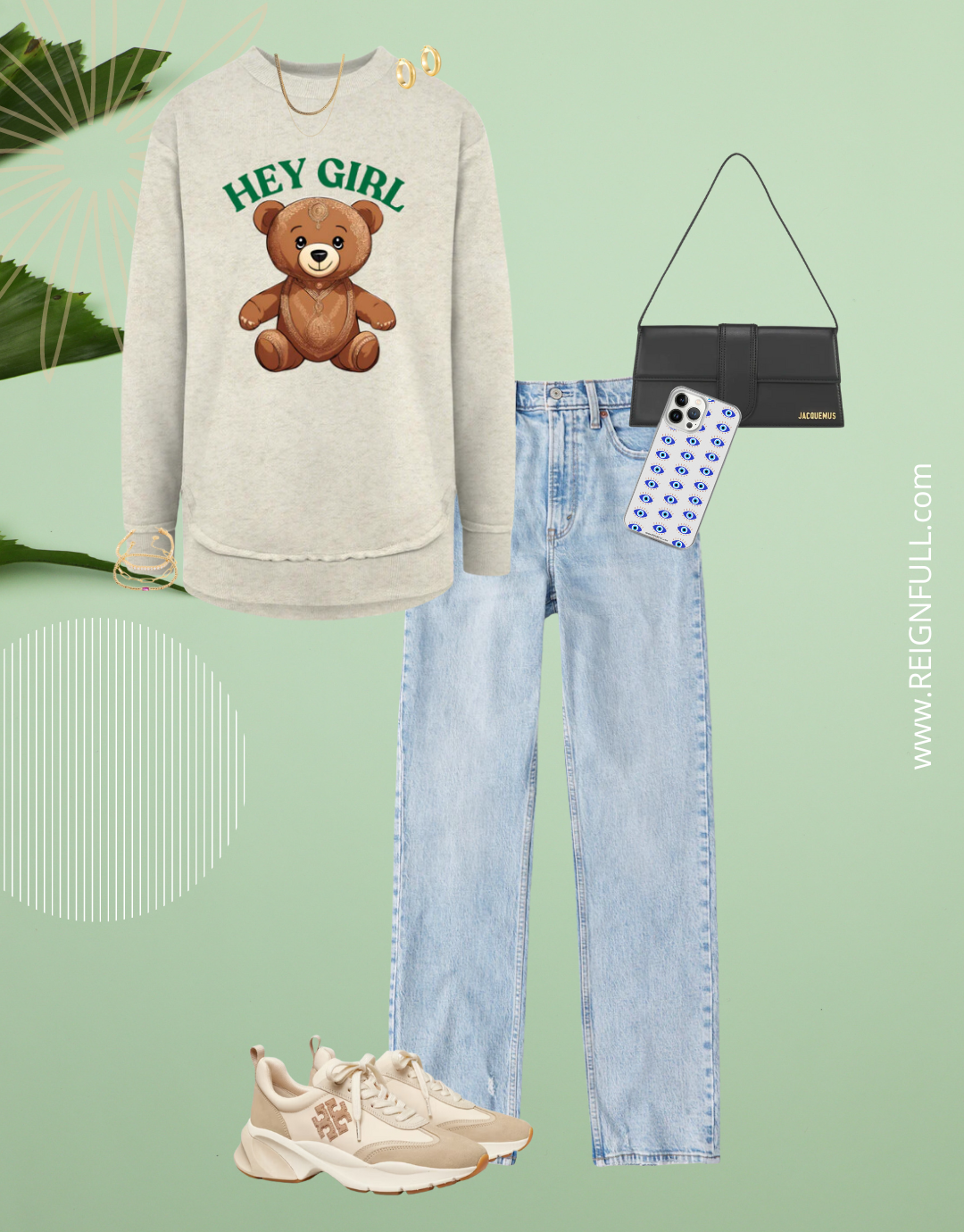 Hey Girl Teddy Bear Henna Tunic Sweatshirt